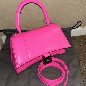 WOMEN'S HOURGLASS SMALL HANDBAG IN BOX IN FLUO PINK